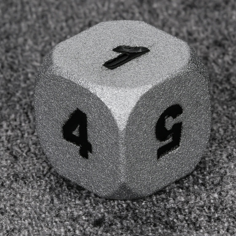 Paladin Metal DND Dice Set – Paladin Bright Silver Metal D&D D6 Dice with Black Numerals