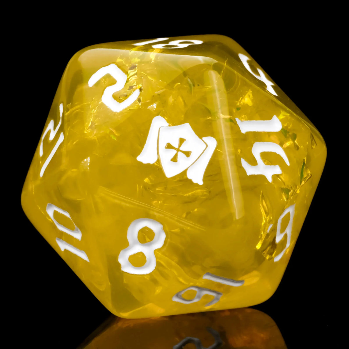 Paladin Resin RPG Dice – Kickstarter Dice – Yellow Paladin Resin Dice