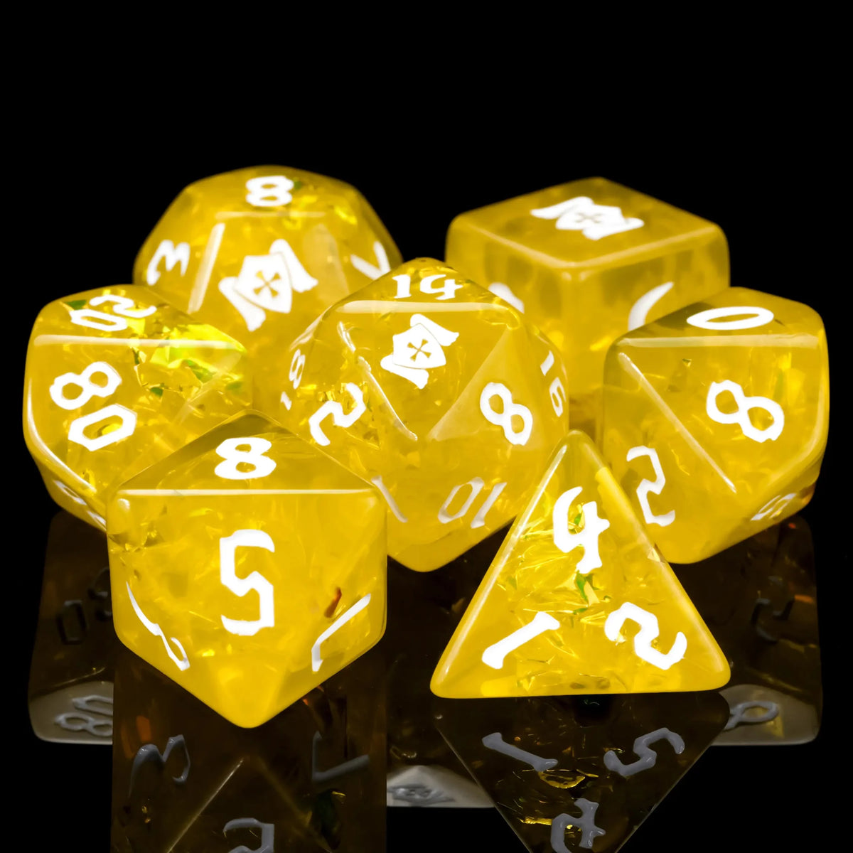 Paladin Resin RPG Dice – Kickstarter Dice – Yellow Paladin Resin Dice