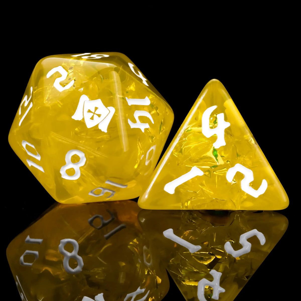 Paladin Resin RPG Dice – Kickstarter Dice – Yellow Paladin Resin Dice