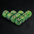 Pcs Cube Resin D6 Dice Set – 10 pcs cube green mixed color D6 dice set 12mm rounded corner dice game props