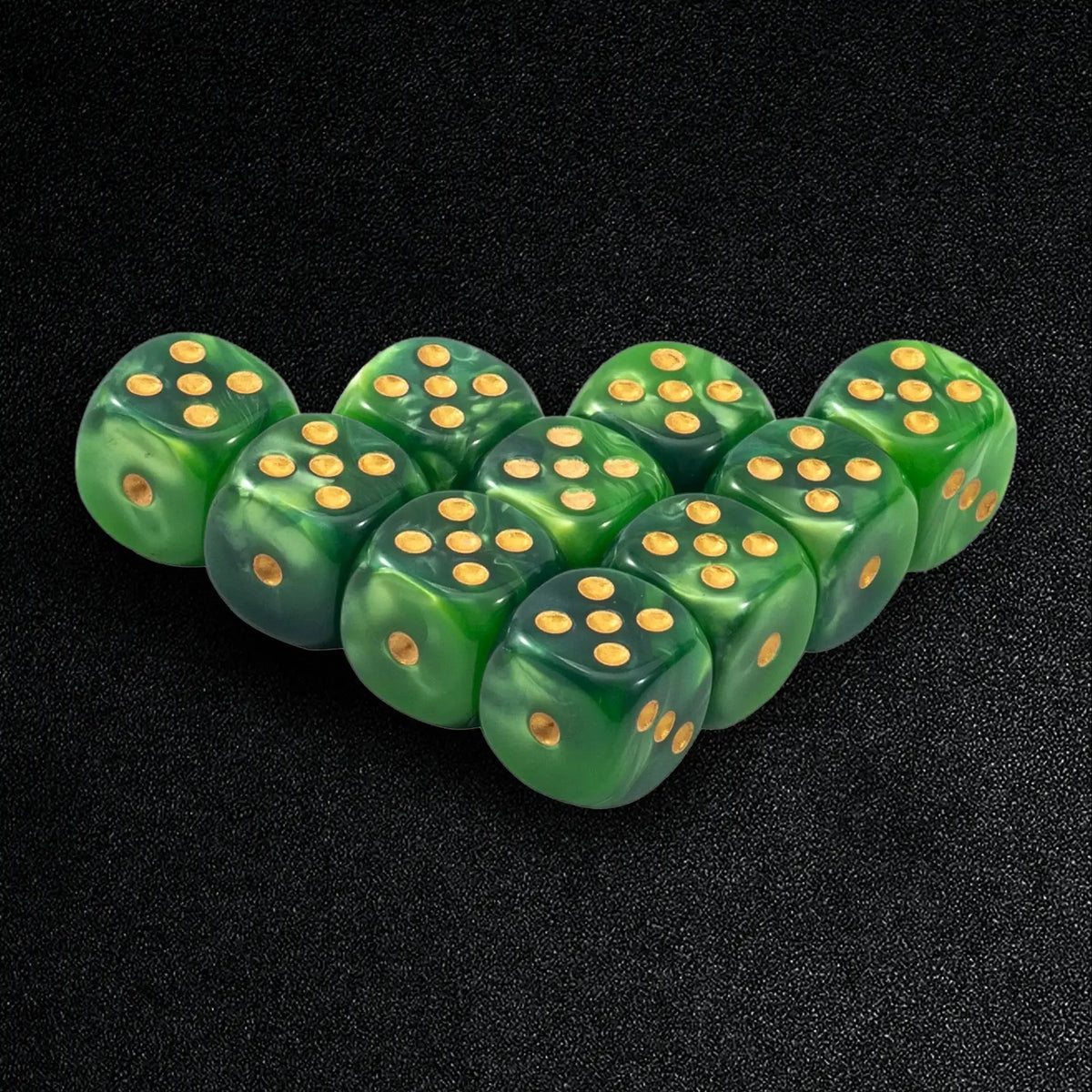 Pcs Cube Resin D6 Dice Set – 10 pcs cube green mixed color D6 dice set 12mm rounded corner dice game props