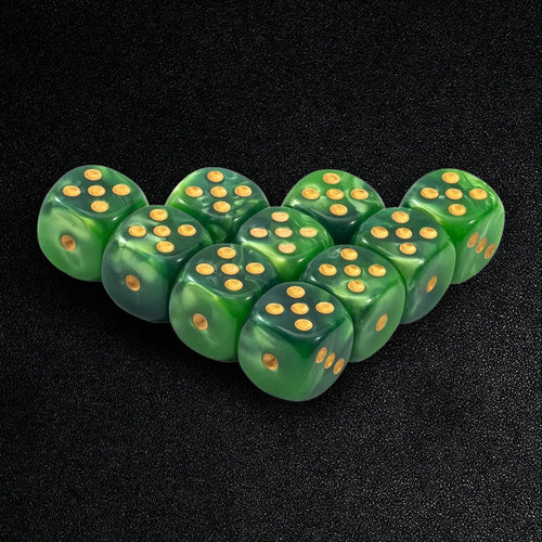 Pcs Cube Resin D6 Dice Set – 10 pcs cube green mixed color D6 dice set 12mm rounded corner dice game props