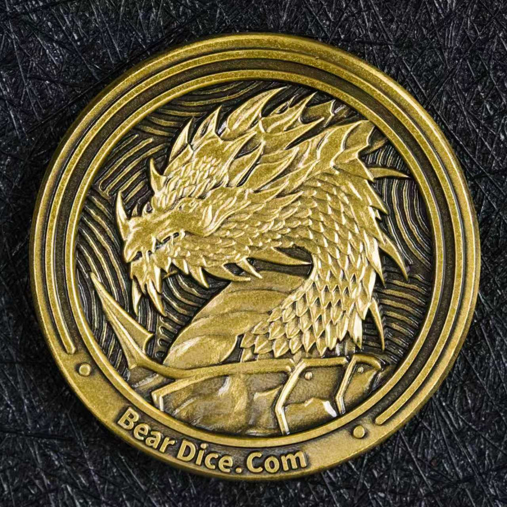 Personalized Commemorative Coin – Custom Design – Custom Role-Playing Game Accessories - Custom Gold Dragon Coin with