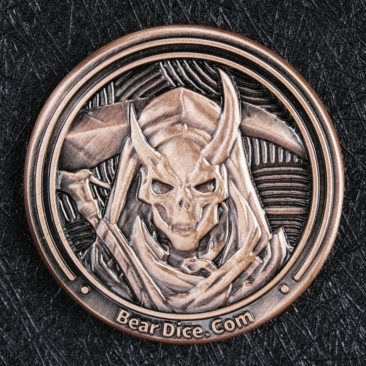 Personalized Commemorative Coin – Custom Design – Custom Role-Playing Game Accessories - Custom Antique Copper Scythe