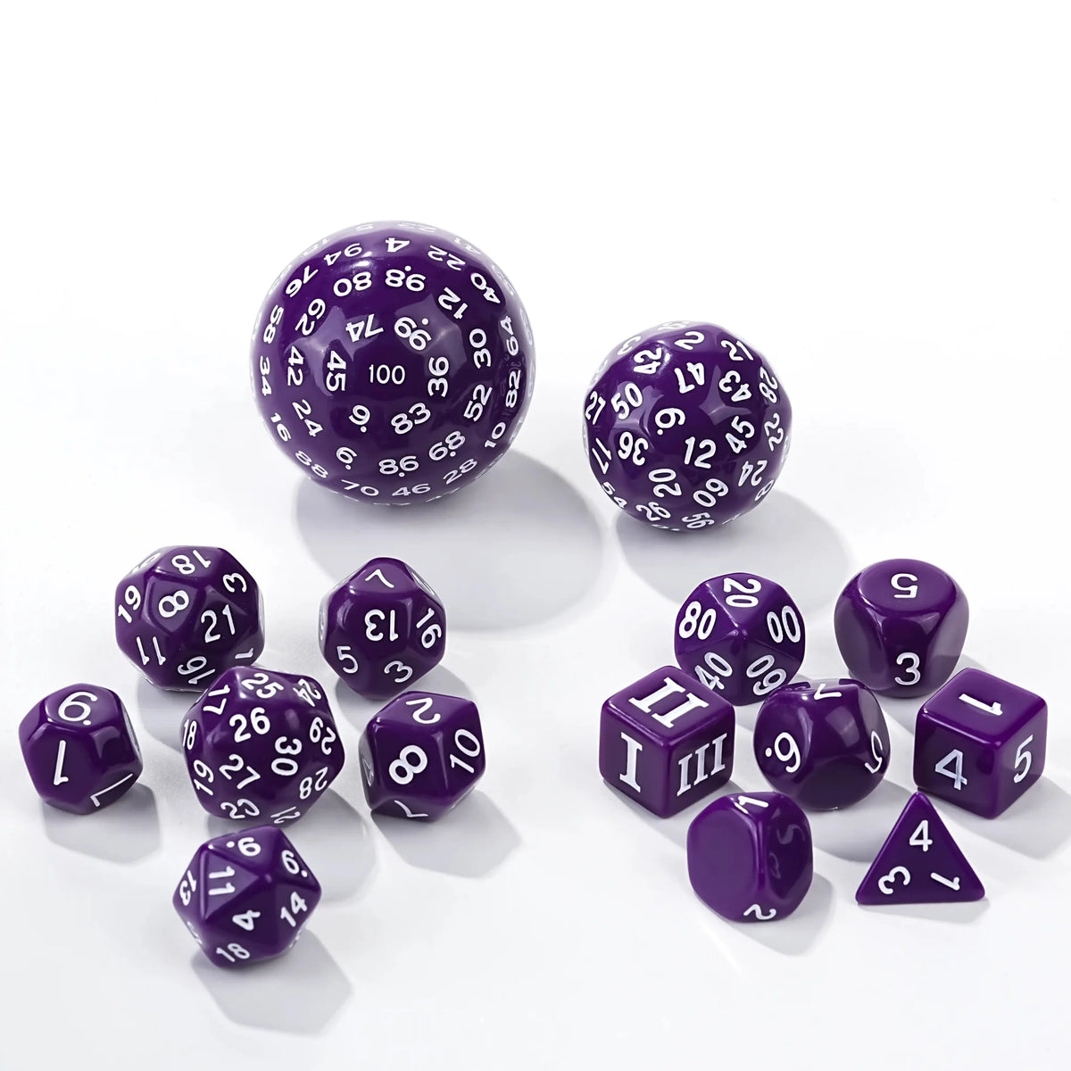 Pieces Acrylic D100 Dice Set – D100 Dice Set – 15 Pieces Purple Acrylic Polyhedral Dice