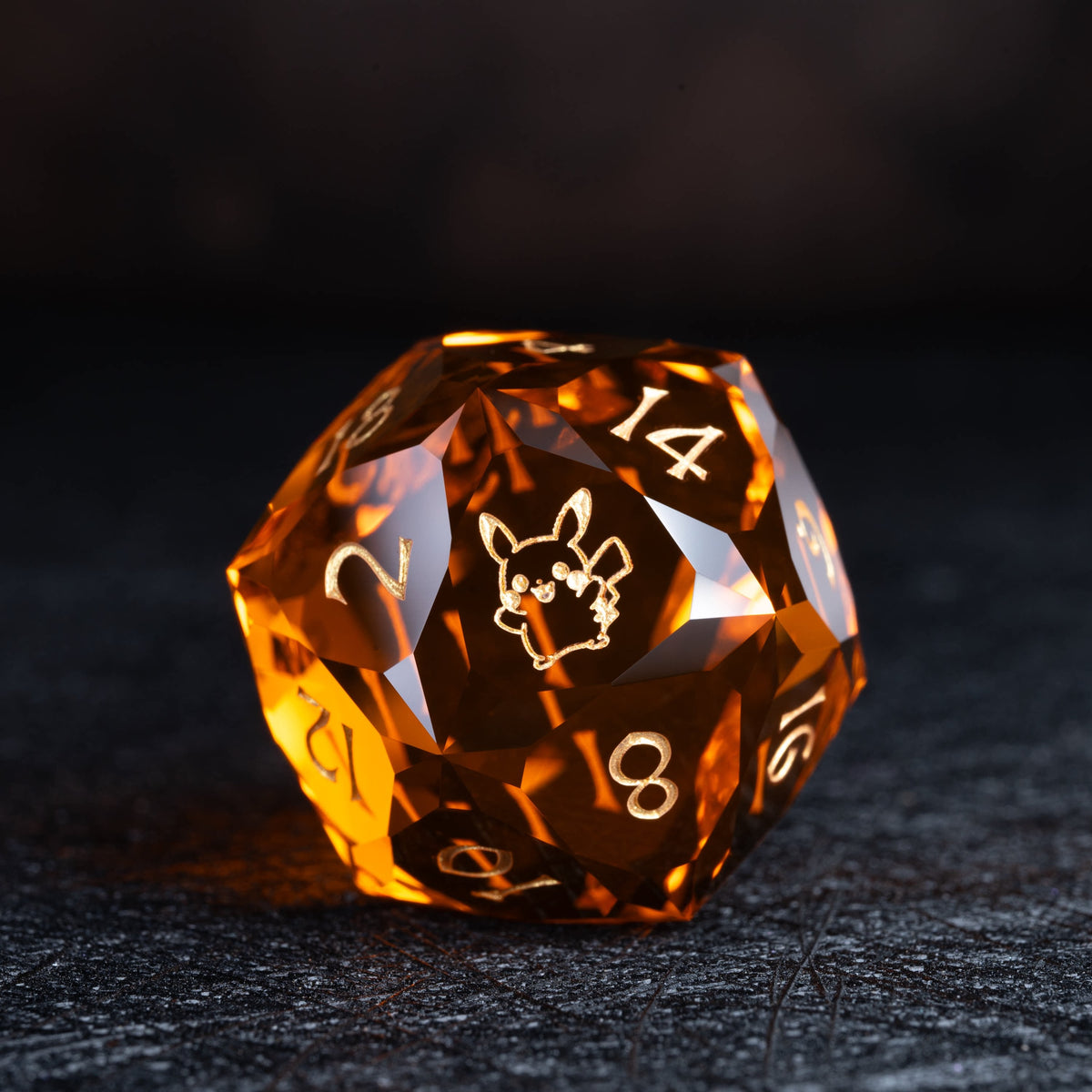 Pikachu Orange Glass DND Dice – Collectible Set – alternate product view