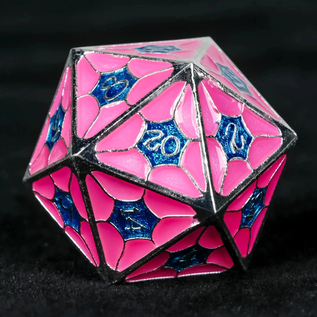 Interstellar Series Metal DND Dice Set – Pink metallic StarCraft DND D20 dice