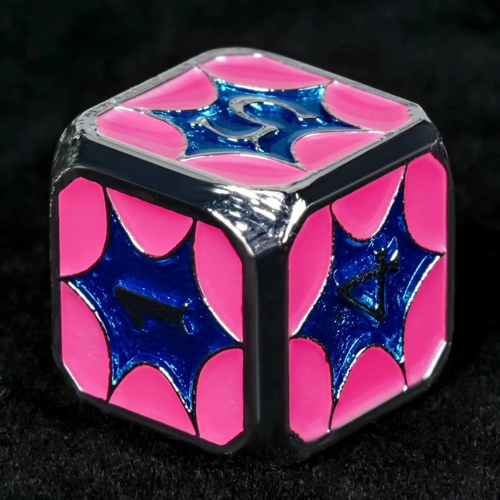 Interstellar Series Metal DND Dice Set – Pink metallic StarCraft DND D6 dice