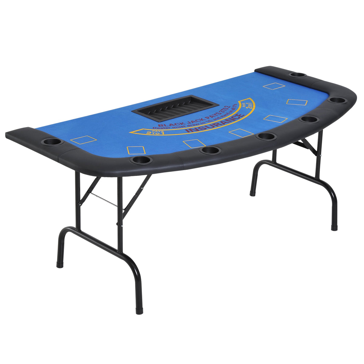 Poker Gaming Table – Felt Chip – 72-Inch Foldable Portable Poker & Blackjack Table