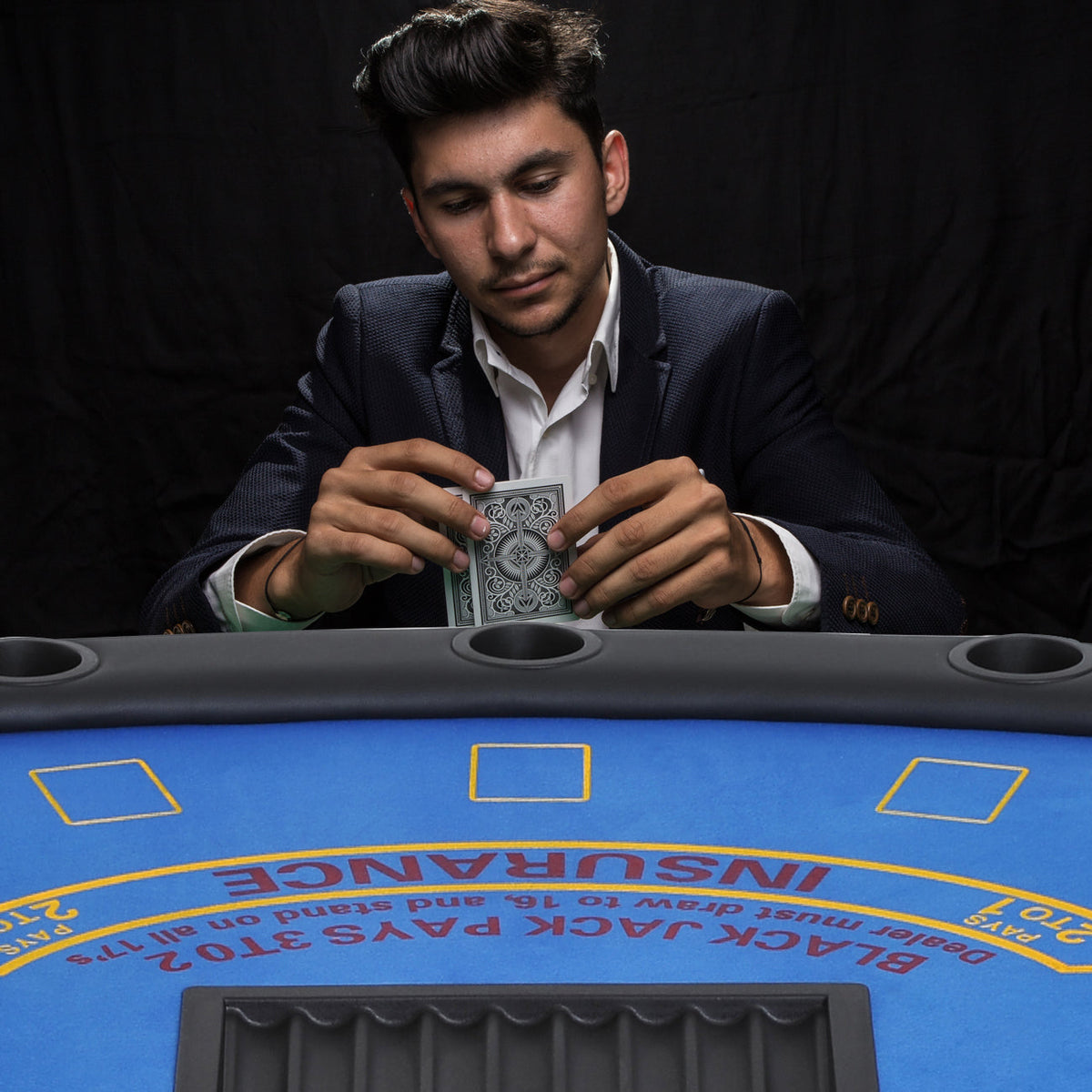 Poker Gaming Table – Felt Chip – 72-Inch Foldable Portable Poker Table – Suitable for Casino-Style Blackjack & Poker