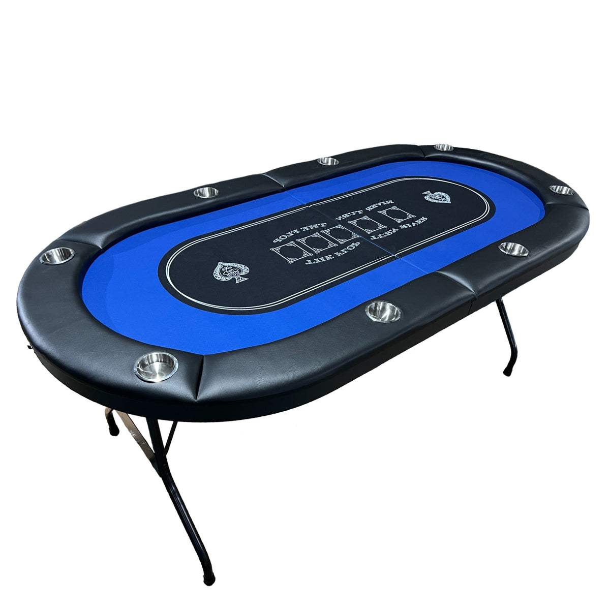 Poker Gaming Table – Foldable Felt – 71-Inch Foldable Portable blue Felt Poker Table – Suitable for Casino-Grade Texas