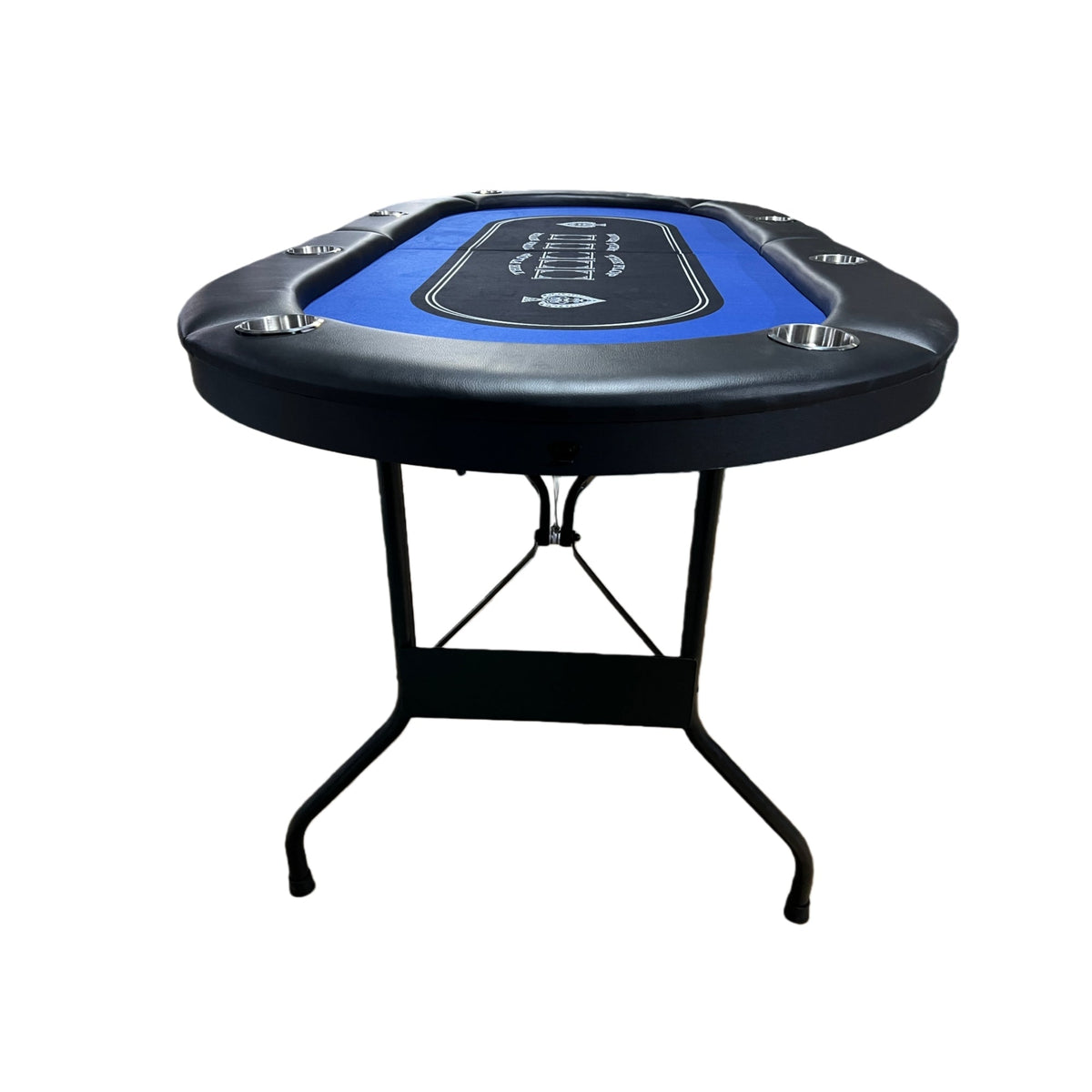 Poker Gaming Table – Foldable Felt – 71-Inch Foldable Portable Blue Felt Poker Table – Perfect for Poker, Casino Games