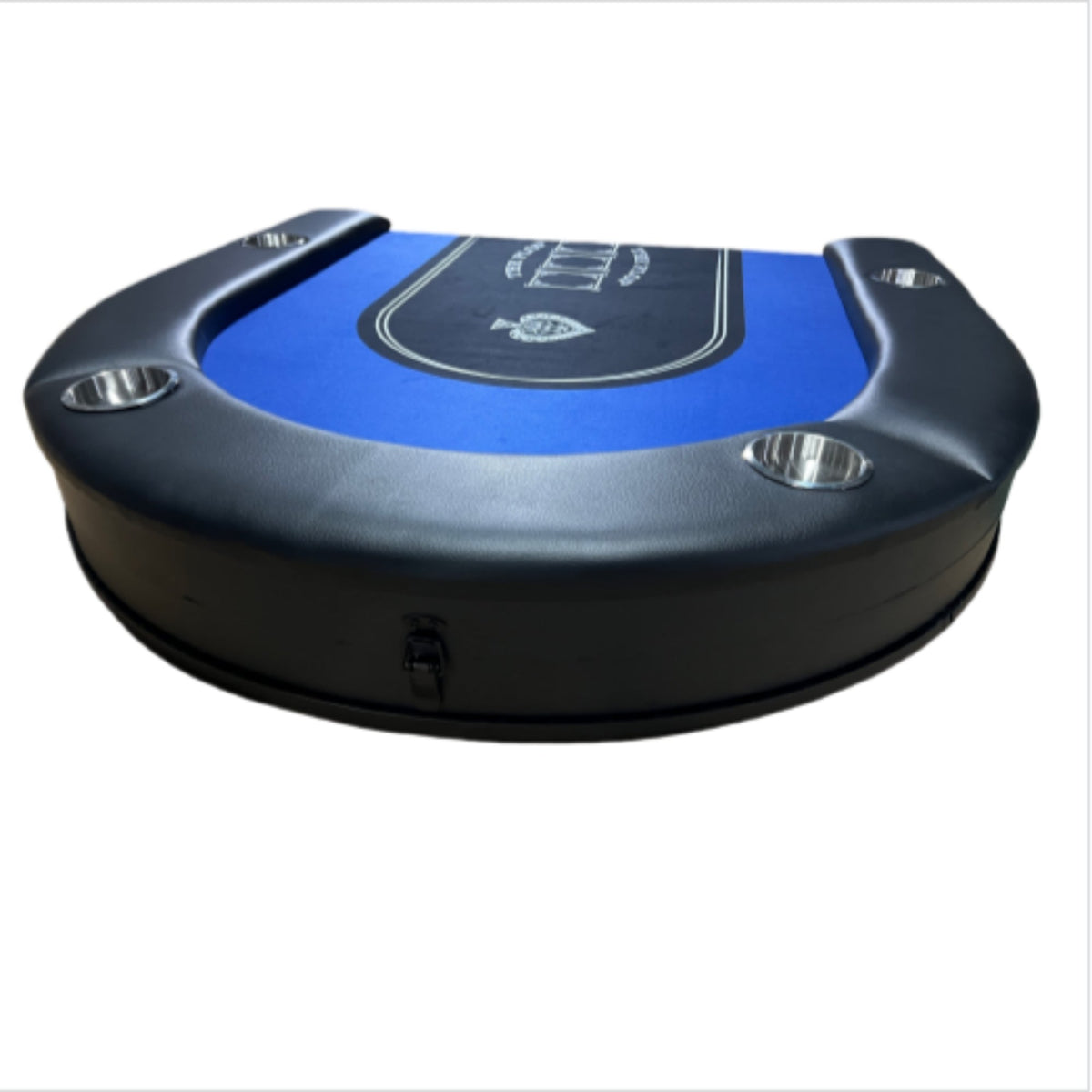 Poker Gaming Table – Foldable Felt – 71-Inch Foldable Portable blue felt Poker Table with Soft Padded Rail