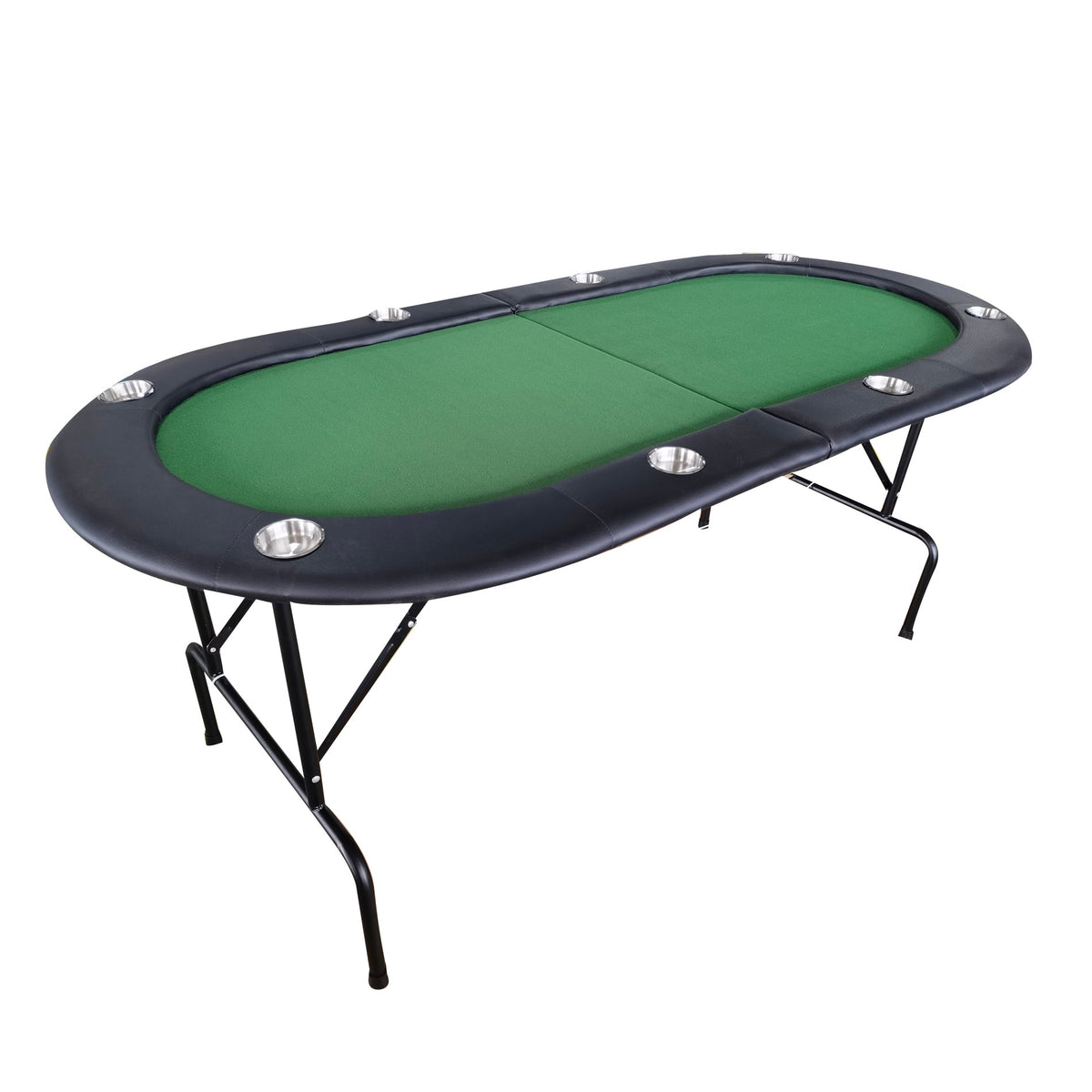 Poker Gaming Table – Oval Foldable – 73-Inch Green Oval Foldable Poker Table