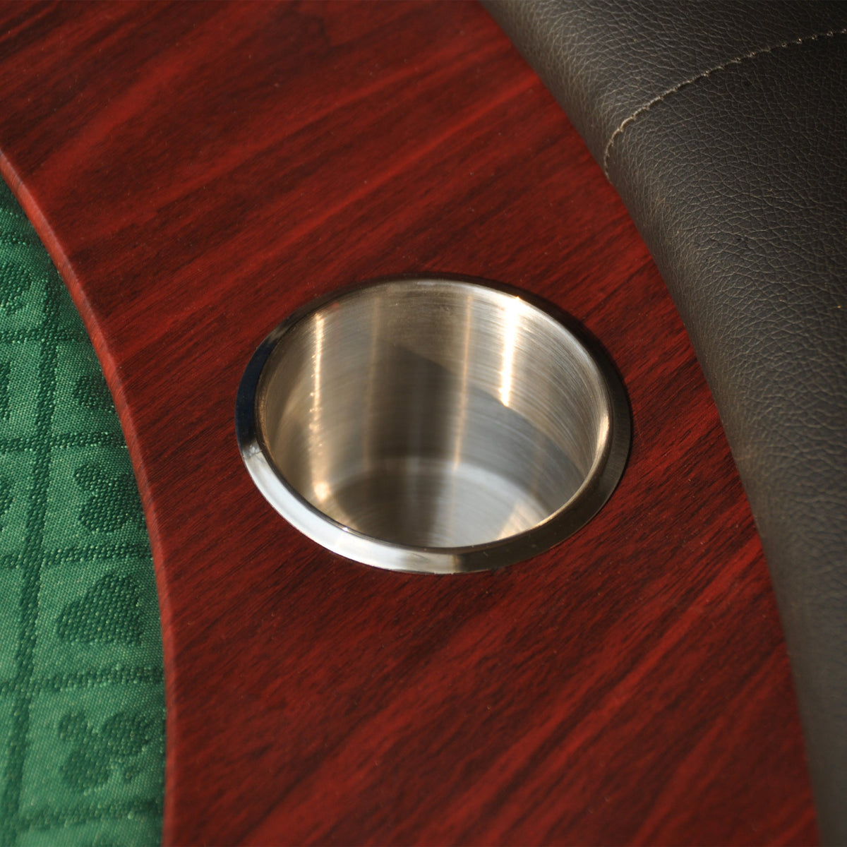Poker Gaming Table – Wooden – Shaped Legs – 96-Inch Green Oval Wooden Poker Table with U-Shaped Legs and Cup Holders