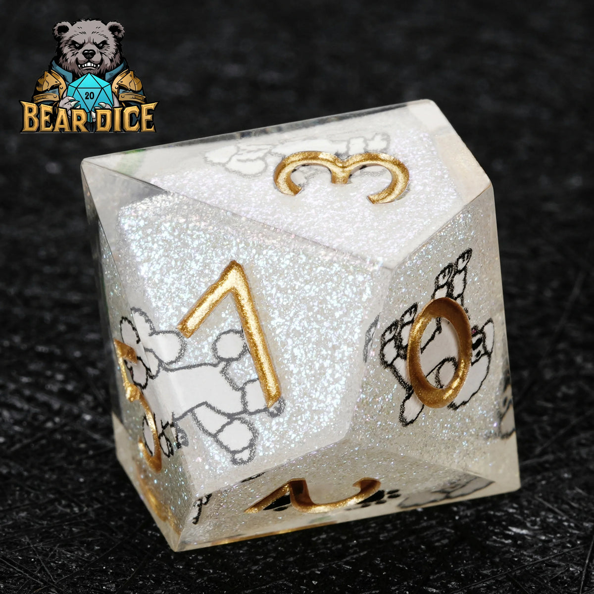 Poodle Resin D10 Dice Set – Glitter – alternate product view