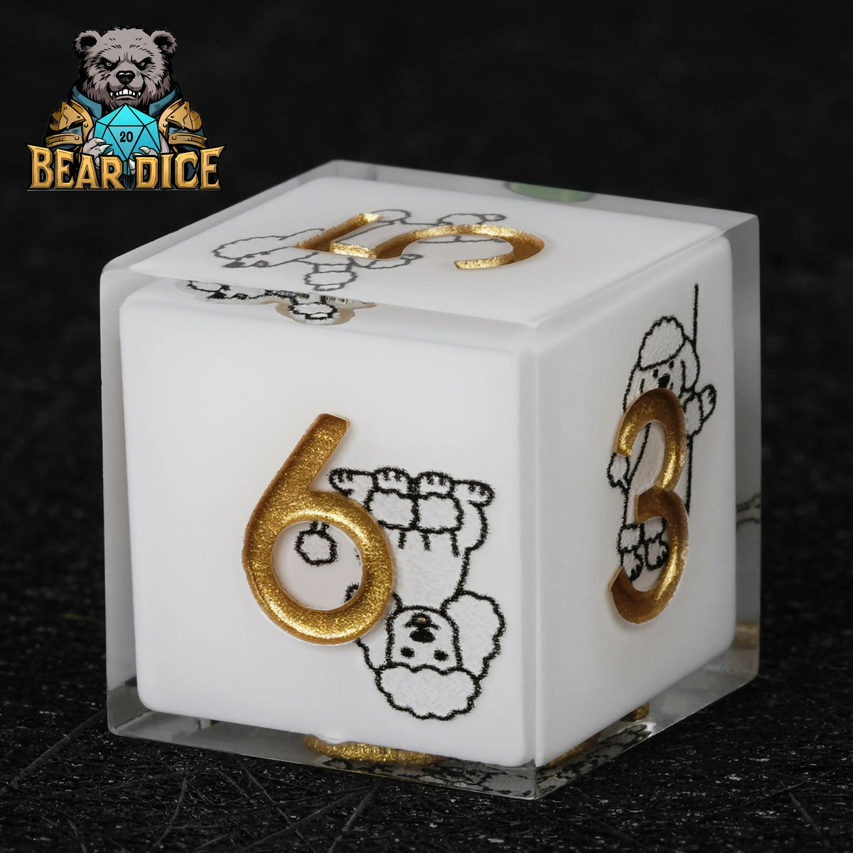 Poodle Resin D6 Dice Set – alternate product view