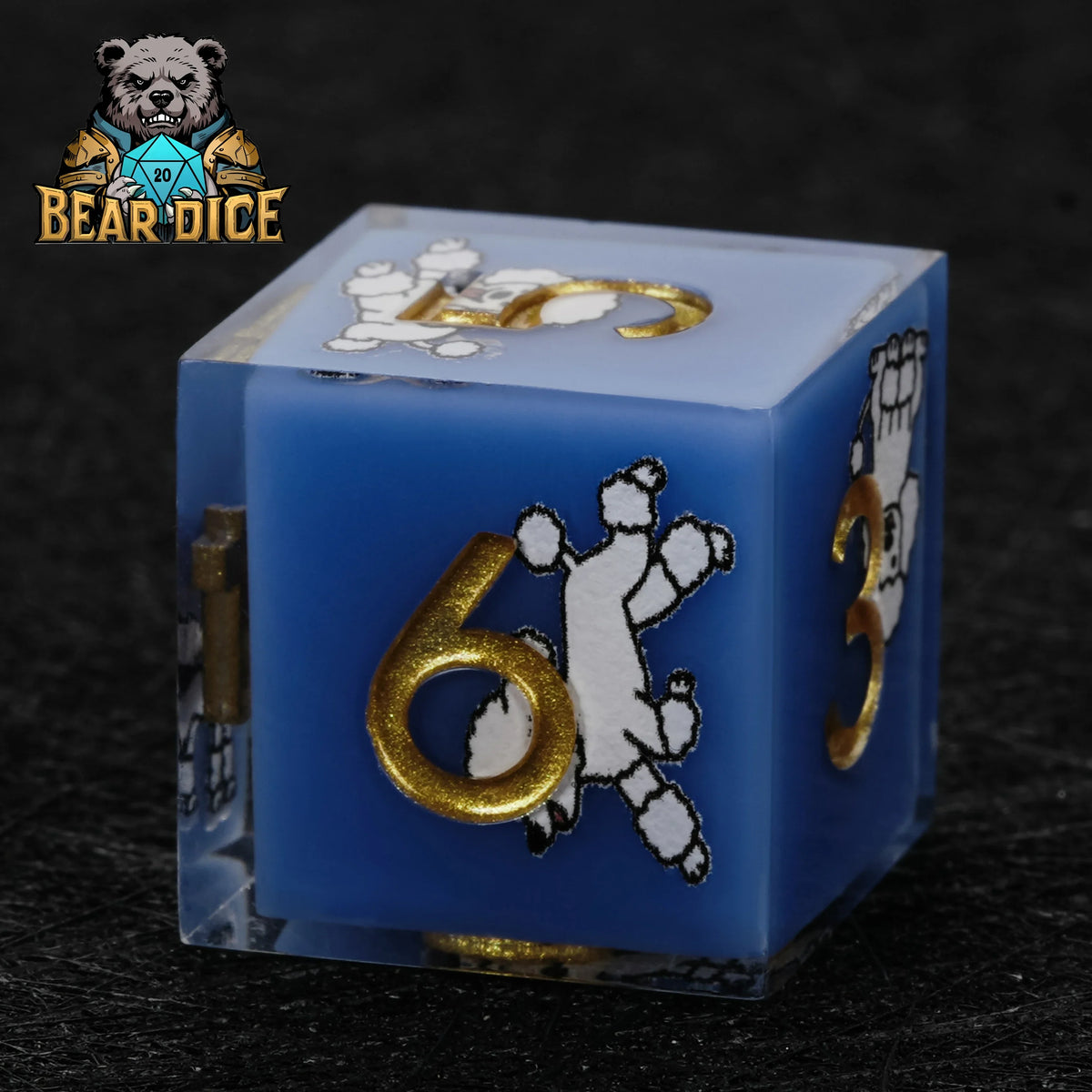 Poodle Resin D6 Die – Gold Numbers – alternate product view