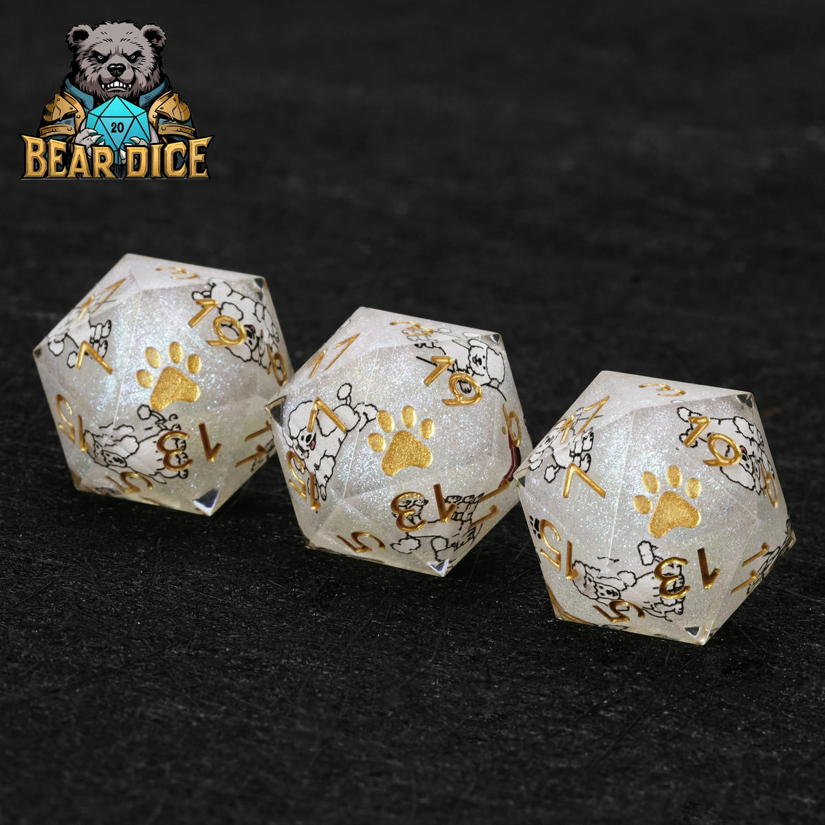 Poodle Resin Dice Set – alternate product view