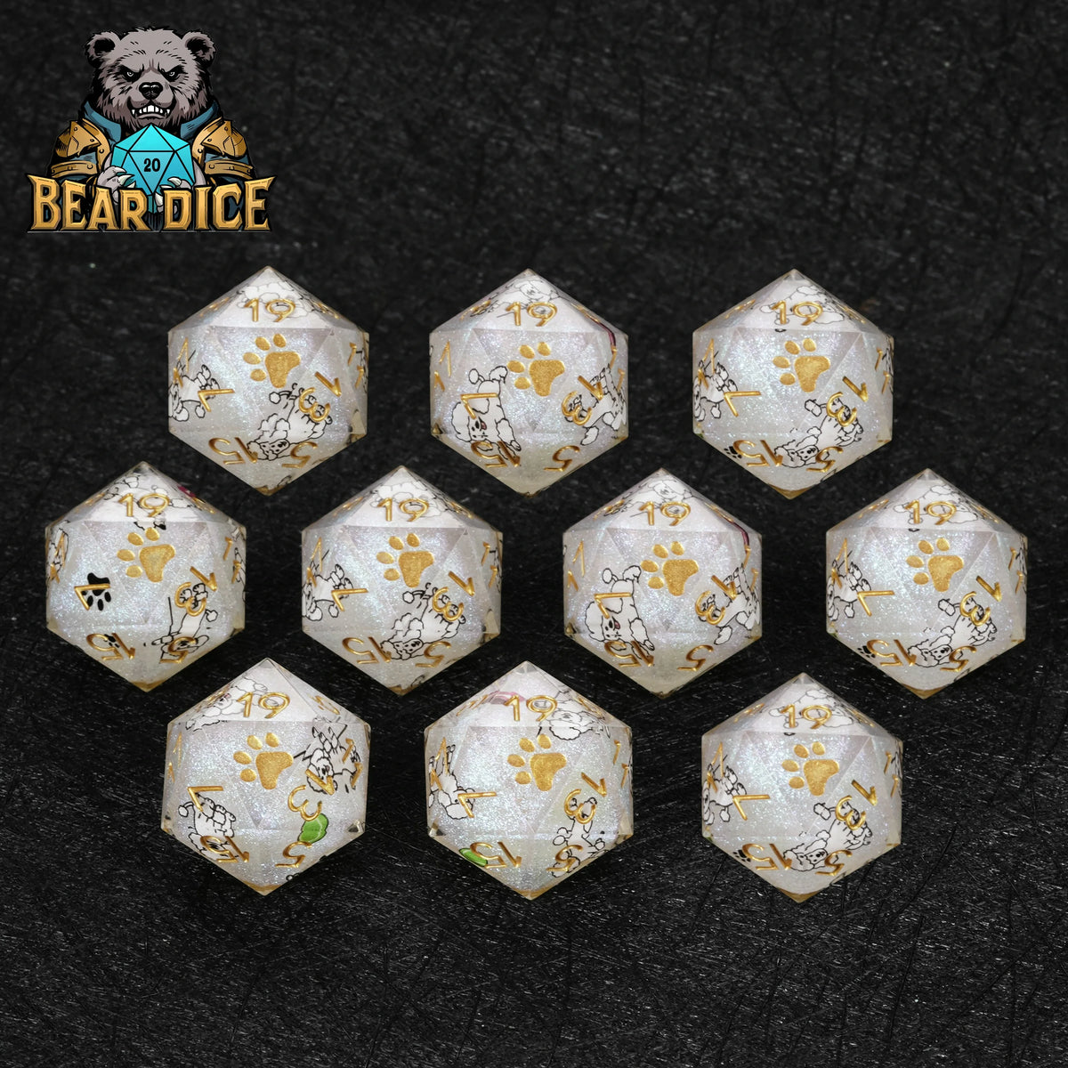 Poodle Resin Dice Set – alternate product view