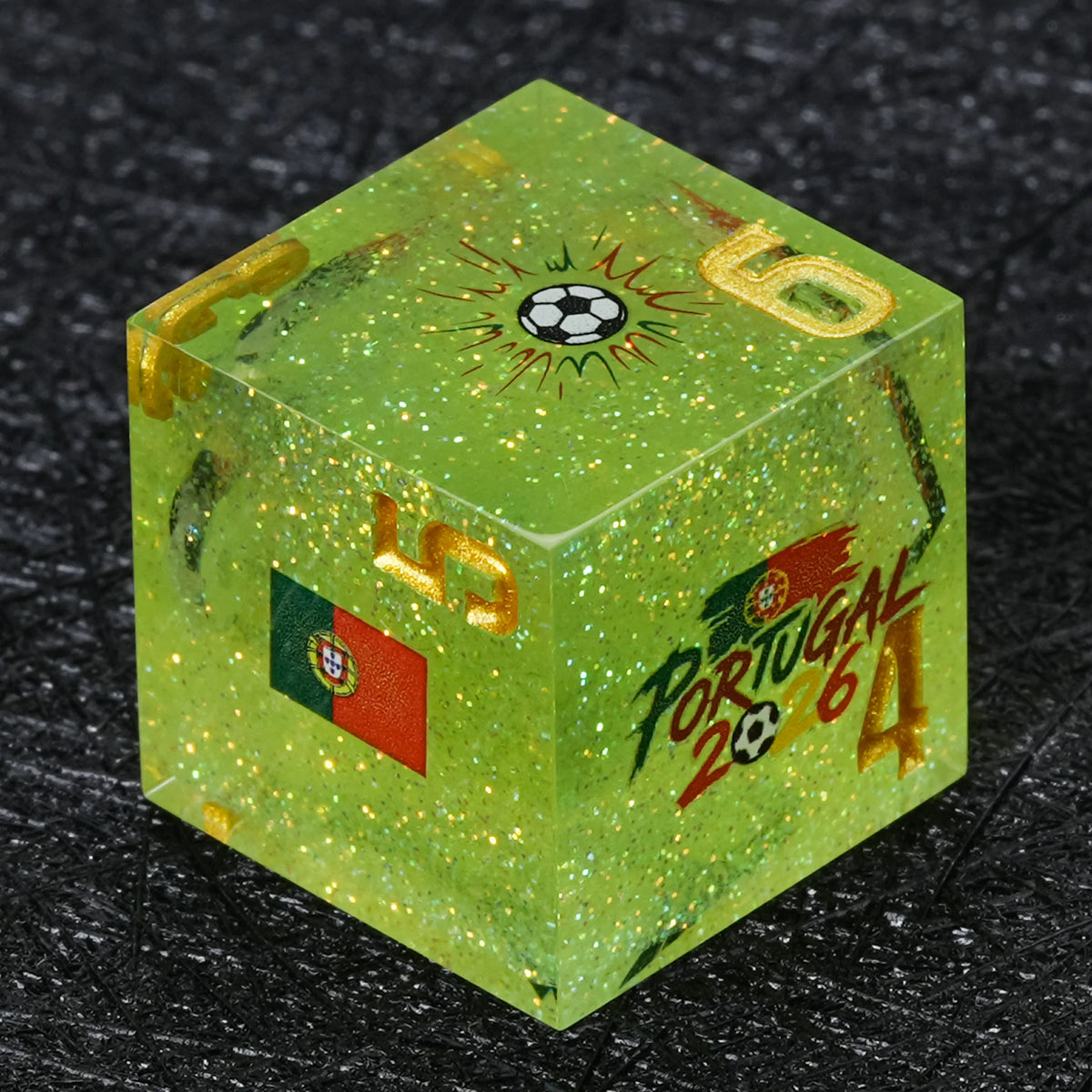 Portugal Soccer Resin DND Dice Set – Glitter – alternate product view