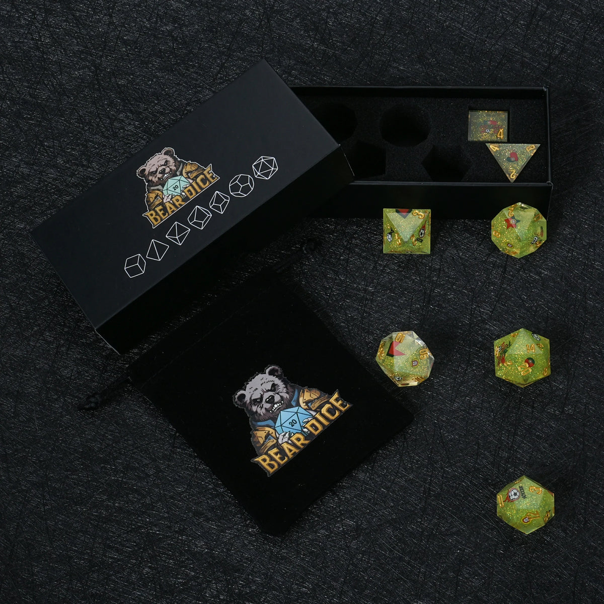 Portugal Soccer Resin DND Dice Set – Glitter – alternate product view