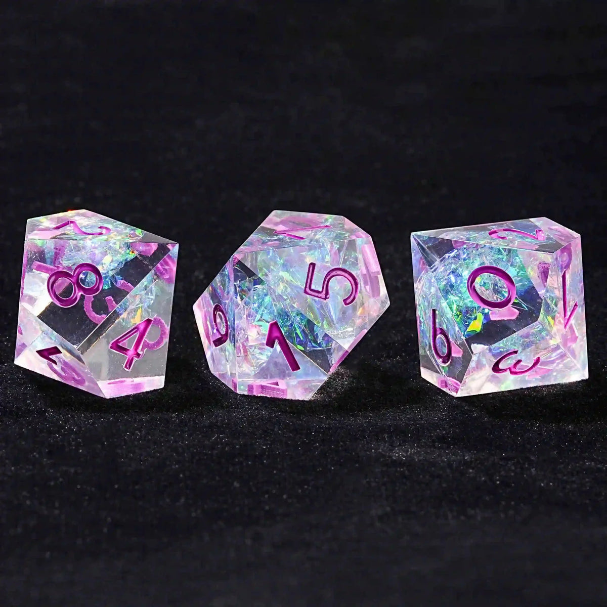 Rainbow Hued Resin D10 Dice – 10 Sided Dice Translucent Purple Magic Resin Dice - DND D10 Dice