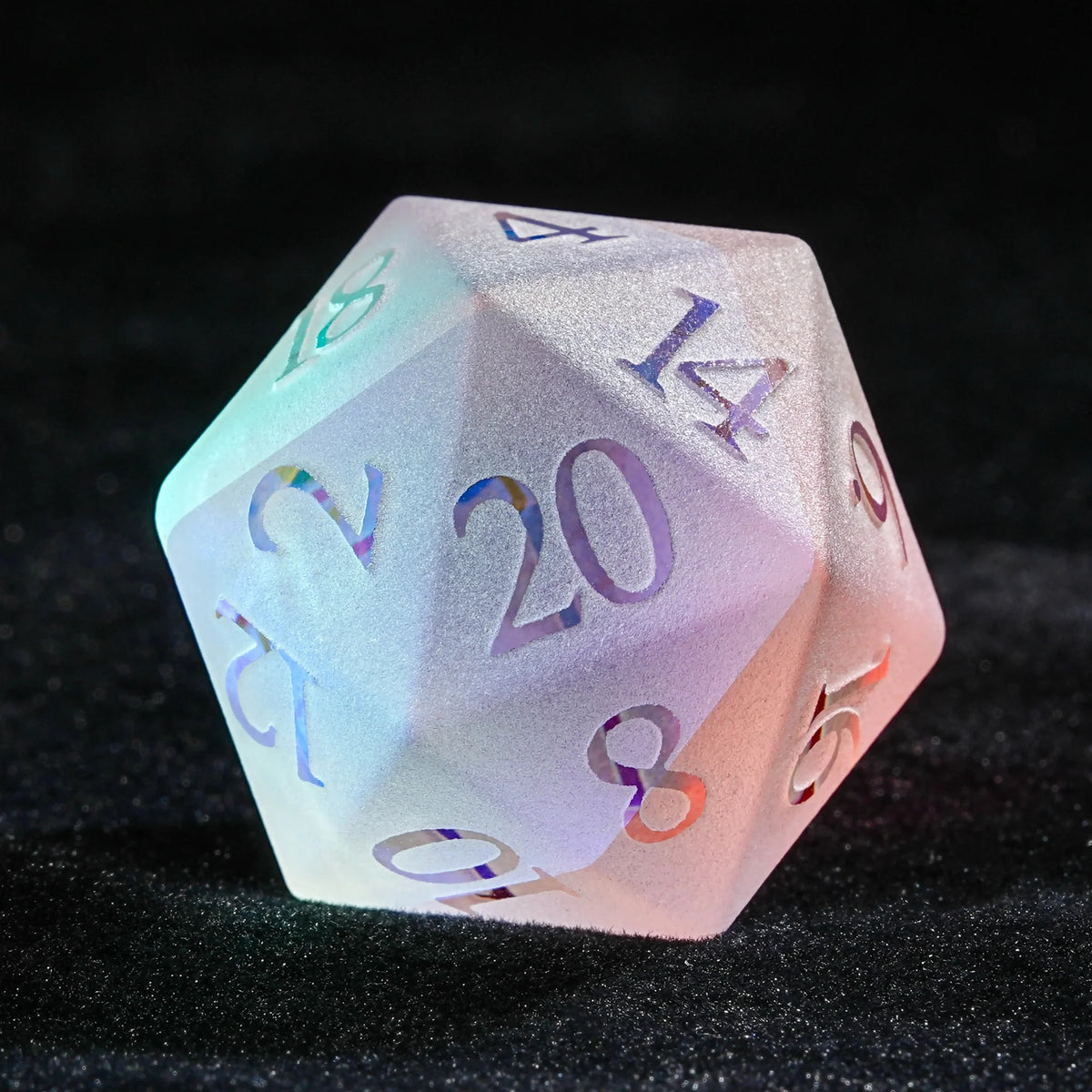 Raised Fantastic Gemstone D&D Dice Set – Fantasy Prism Gemstone Dice, D&D Multi - Sided Stained Glass Dice Set