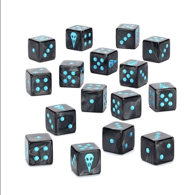 Raven Guard Acrylic D6 Dice Set – Blue Pips