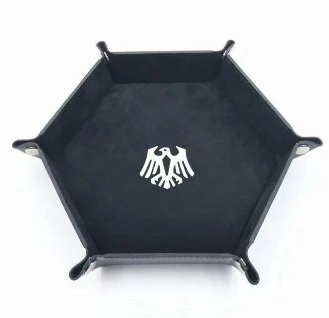 Raven Guard Dice Tray – Leather – Warhammer 40K Raven Guard Black Leather Dice Tray