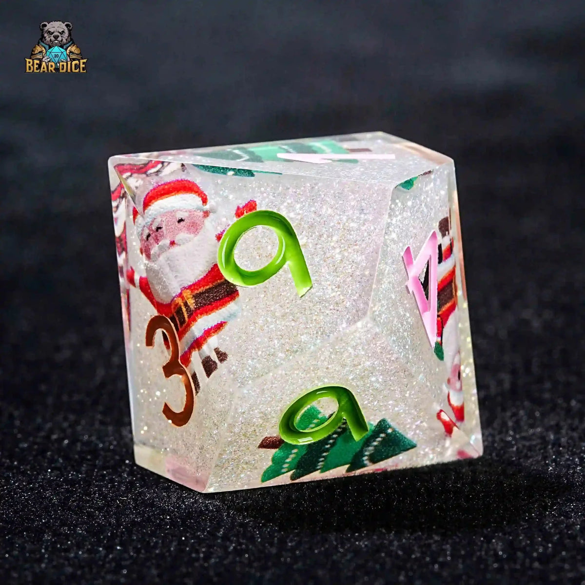 Resin D10 Dice – Christmas – Santa Claus 10 - sided resin dice(D10 Dice)