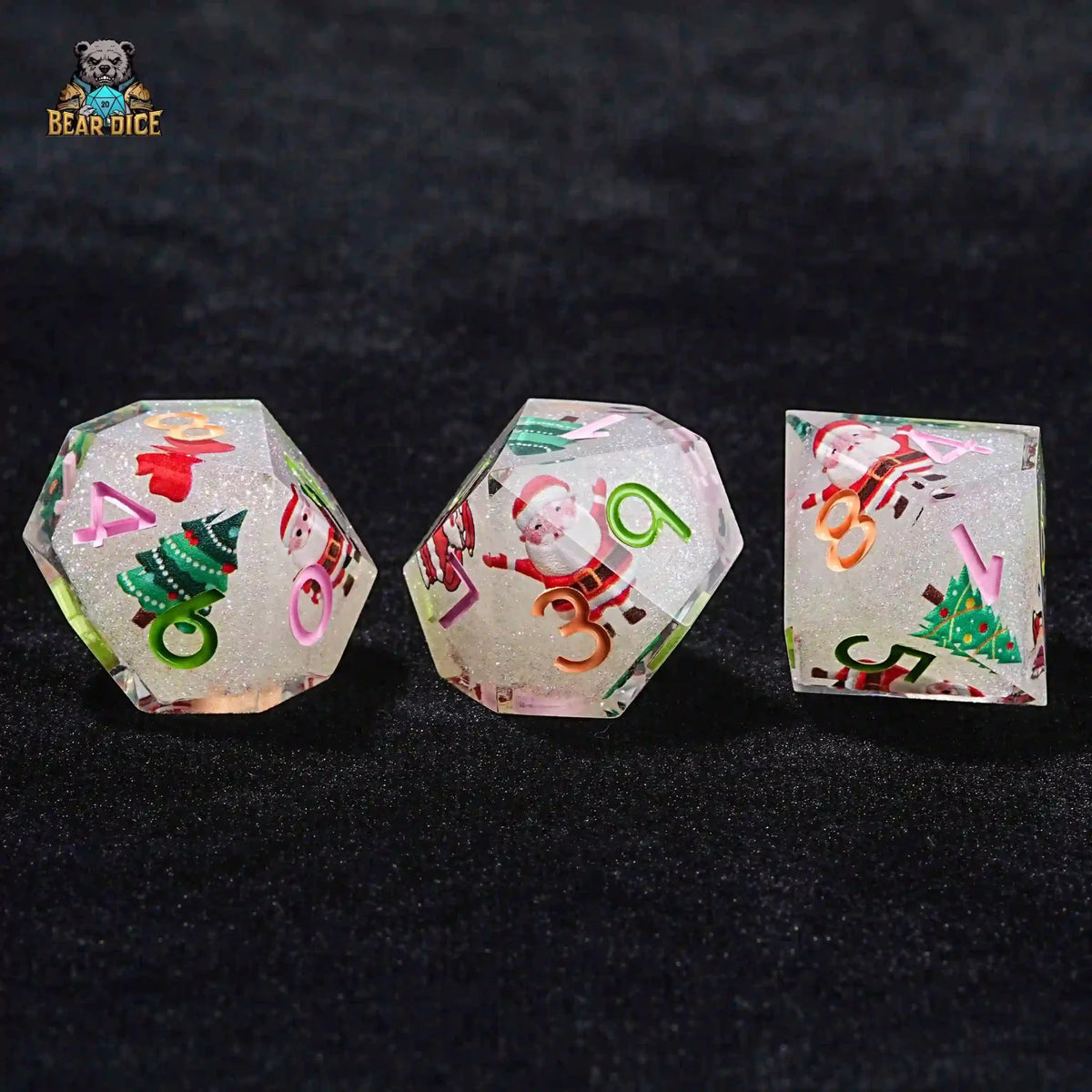 Resin D10 Dice – Christmas – Santa Claus 10 - sided resin dice(D10 Dice)