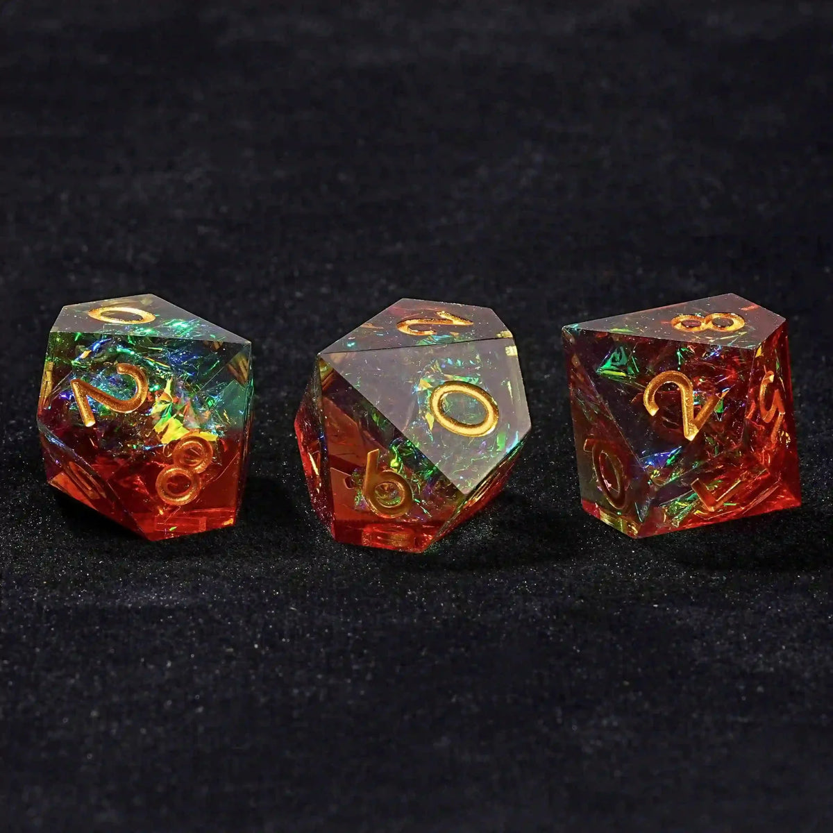 Resin D10 Dice – Gold Numbers – Translucent colorful 10 Sided Dice Resin D10 dice with gold numerals