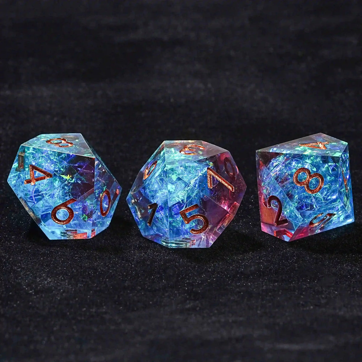 Resin D10 Dice – Personalized Design – Personalized Design 2 – D10 Fantasy Translucent Red Blue Resin D&D 10 Sided Dice