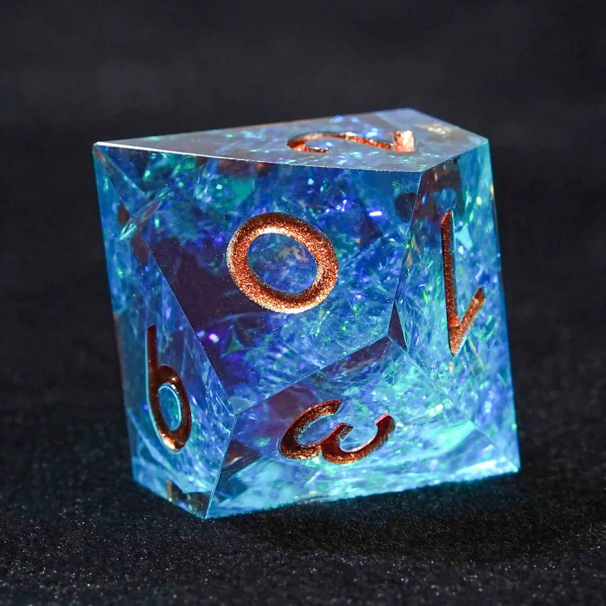 Resin D10 Dice – Personalized Design – Personalized Design 2 – D10 Fantasy Translucent Red Blue Resin D&D 10 Sided Dice