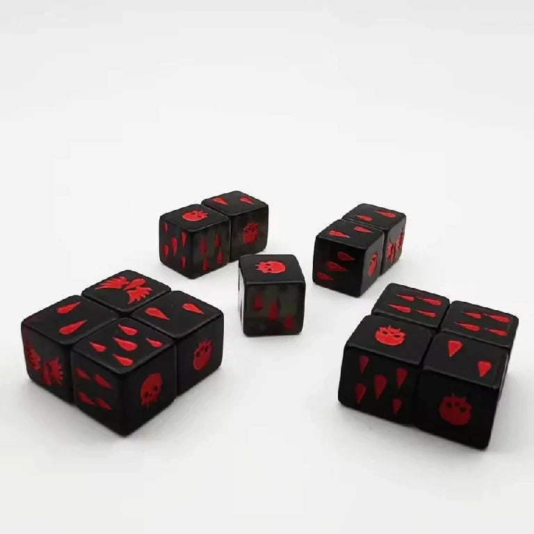 Resin D6 Dice – Angels Sanguis – 16mm Warhammer 40K Blood Angels Sanguinius Black Acrylic D6 Dice
