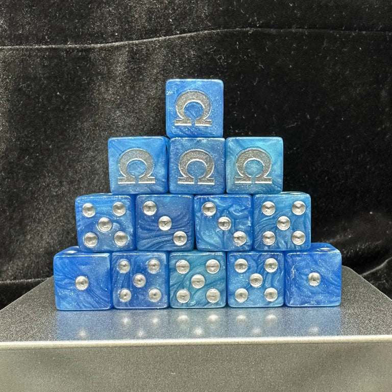 Resin D6 Dice – Glitter – Warhammer 40K Ultramarines Blue Glitter Acrylic D6 Dice