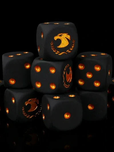 Resin D6 Dice – Imperial Guard – 16mm Warhammer 40K Imperial Guard Black Acrylic D6 Dice