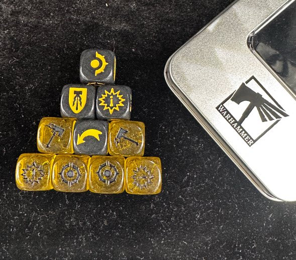 Resin D6 Dice Set – 40k Chaos – Warhammer 1 – Warhammer Dice Underworld Dice Order Faction Underworld Dice World's