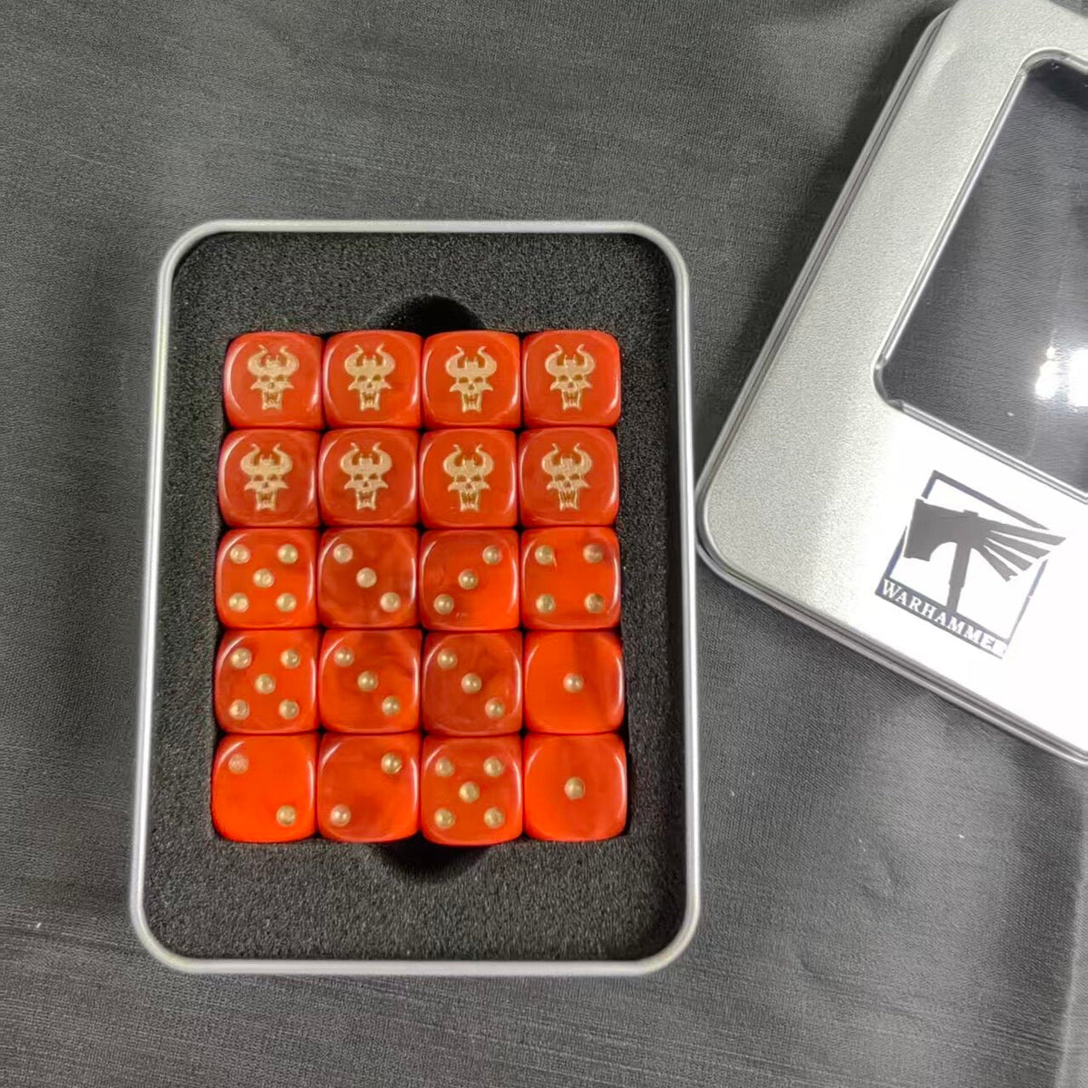 Resin D6 Dice Set – Khorne Marble – alternate product view