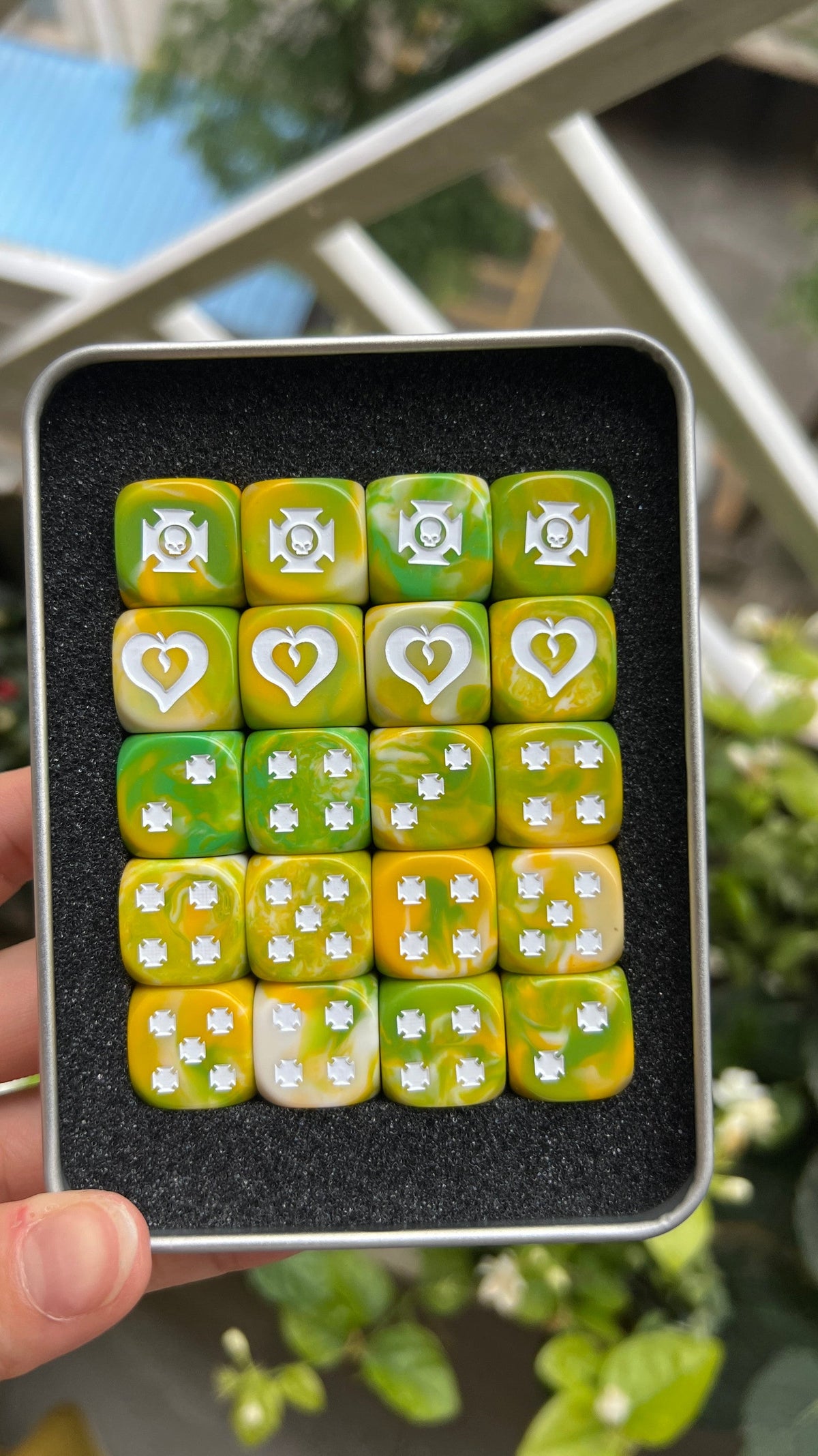 Resin D6 Dice Set – Sororitas Marble