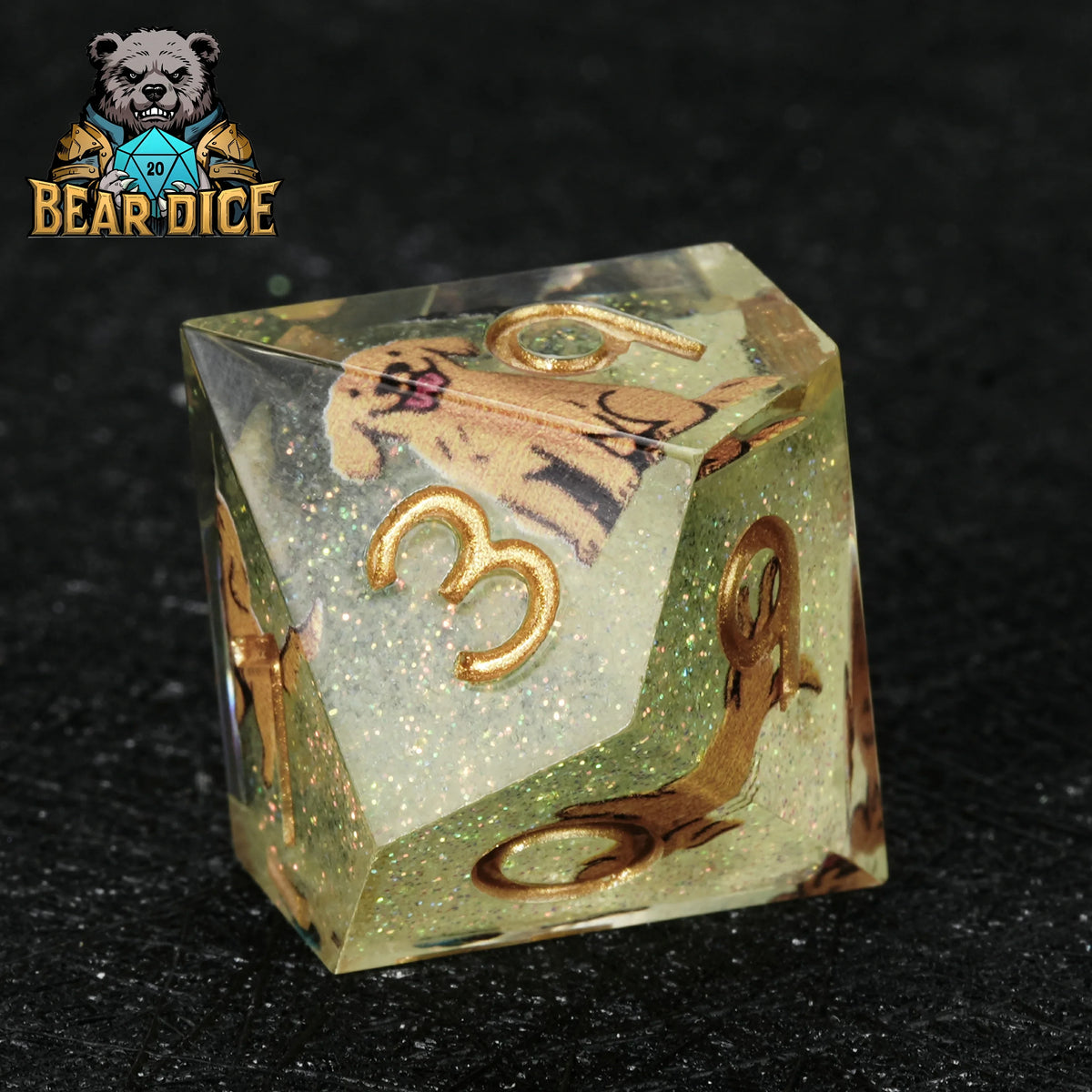 Retriever Glitter Resin D10 Dice – alternate product view