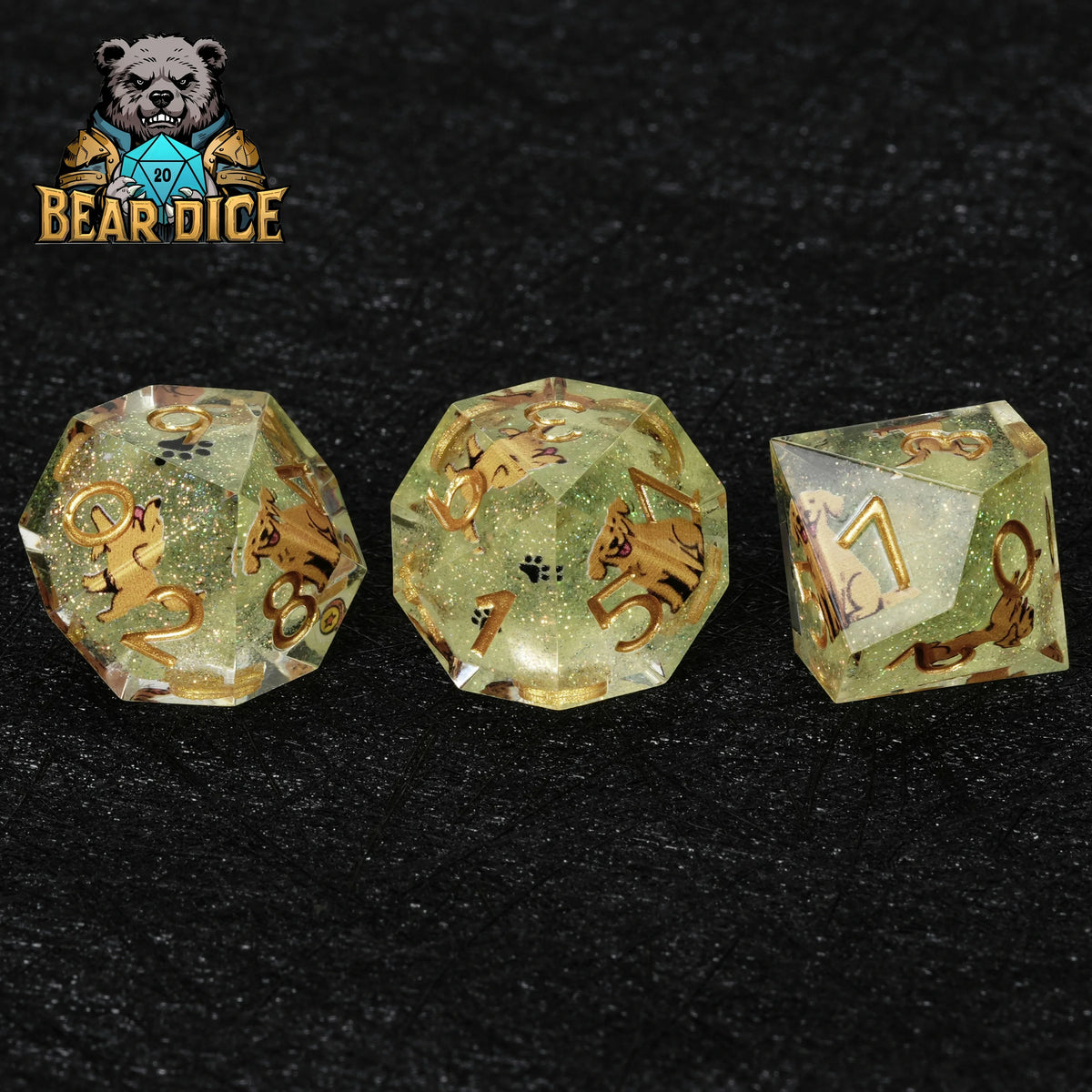 Retriever Glitter Resin D10 Dice – alternate product view