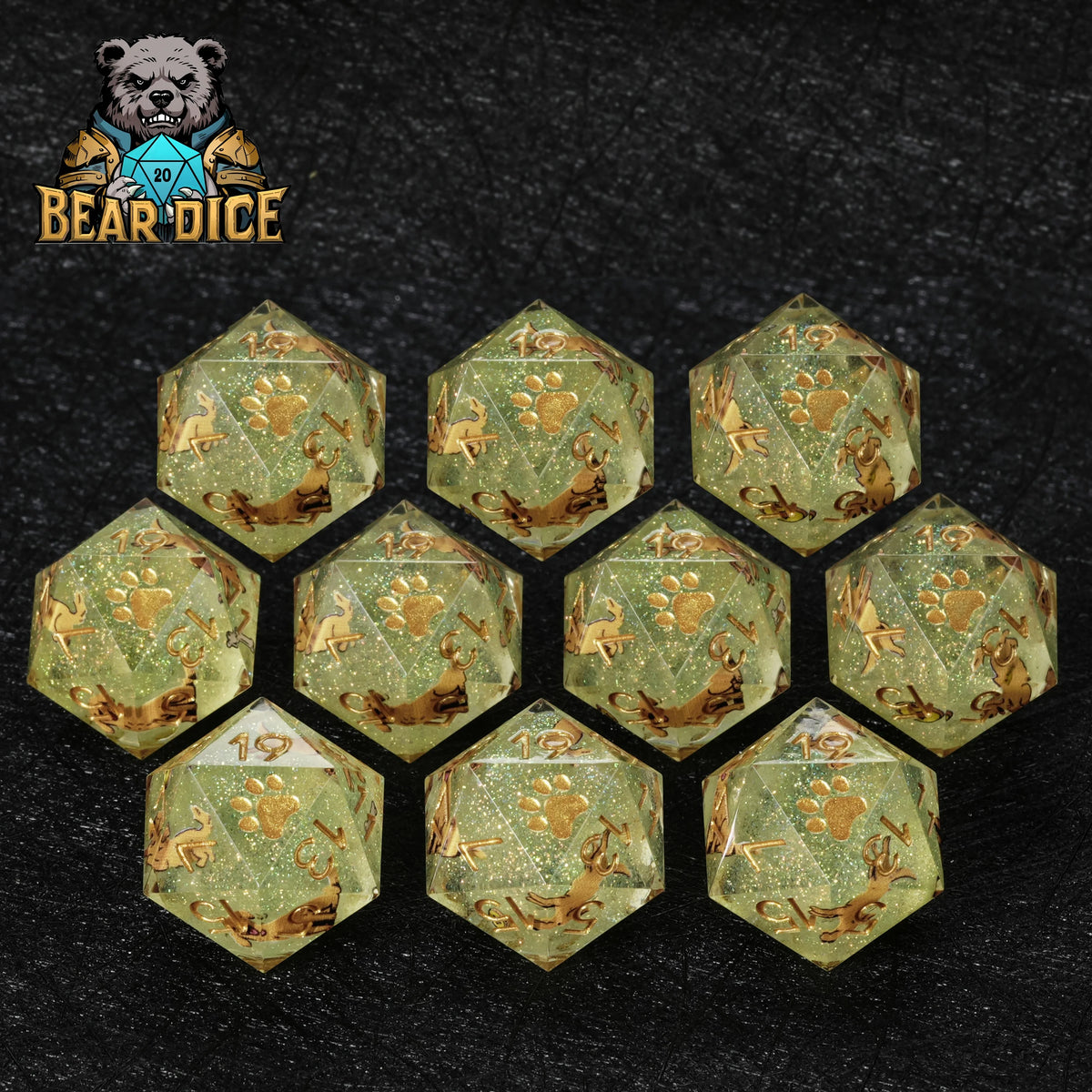 Retriever Glitter Resin D20 Dice – alternate product view