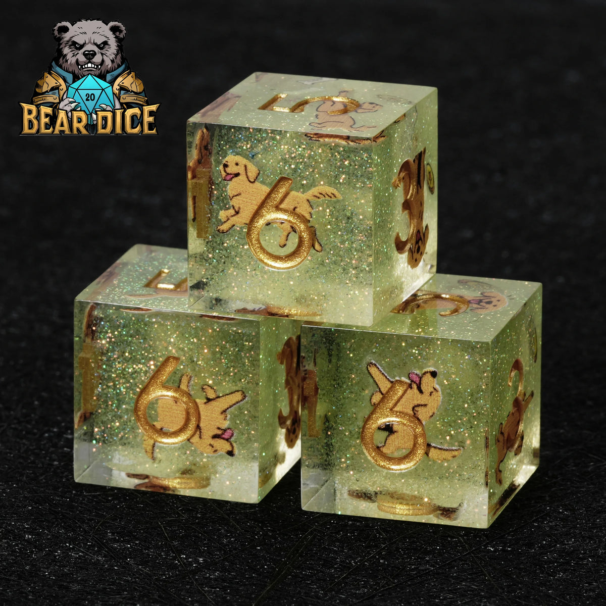 Retriever Glitter Resin D6 Dice – alternate product view