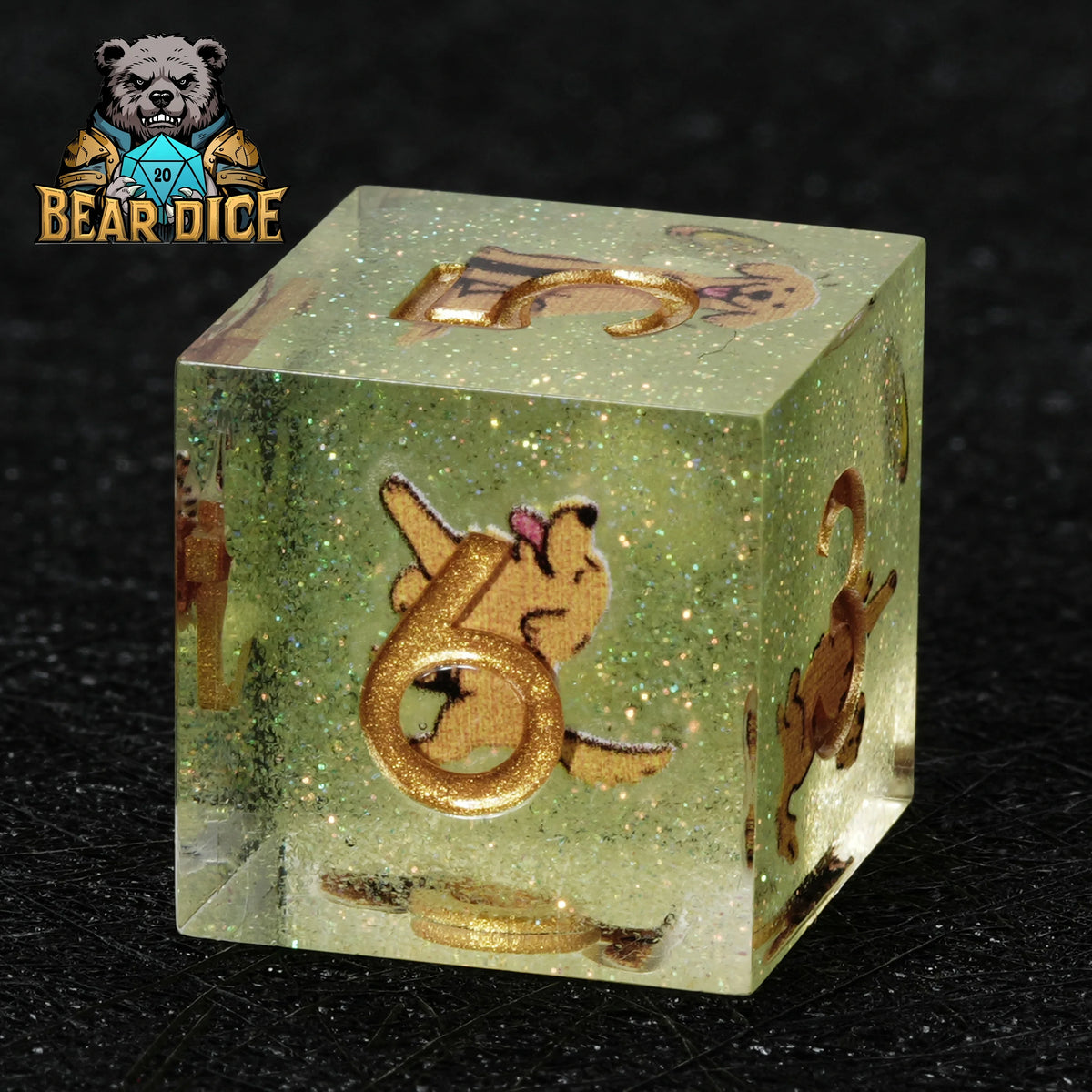 Retriever Glitter Resin D6 Dice – alternate product view