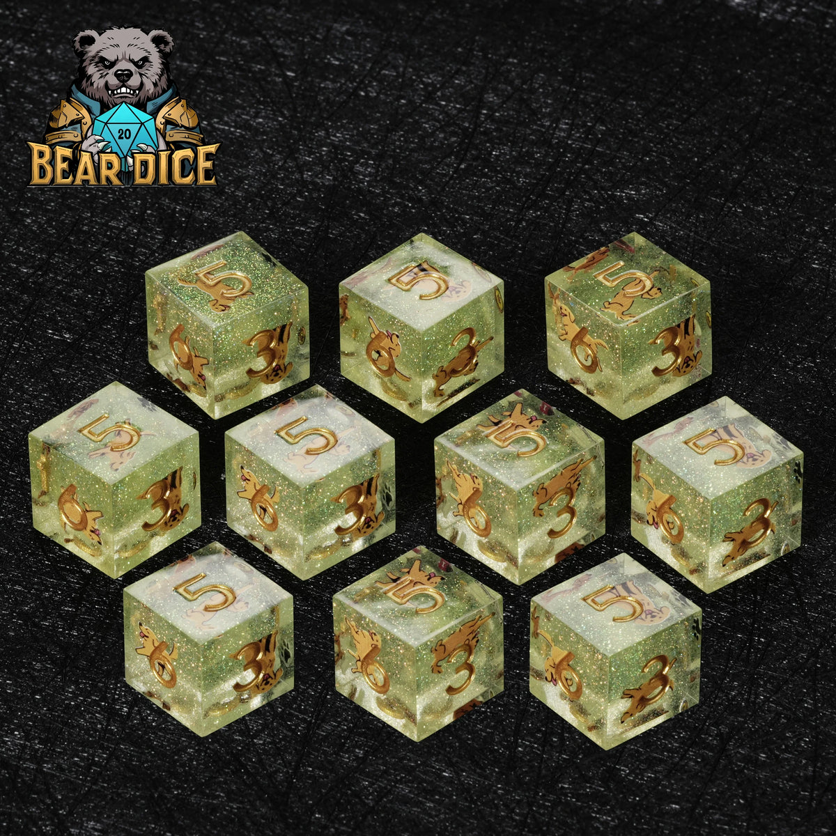 Retriever Glitter Resin D6 Dice