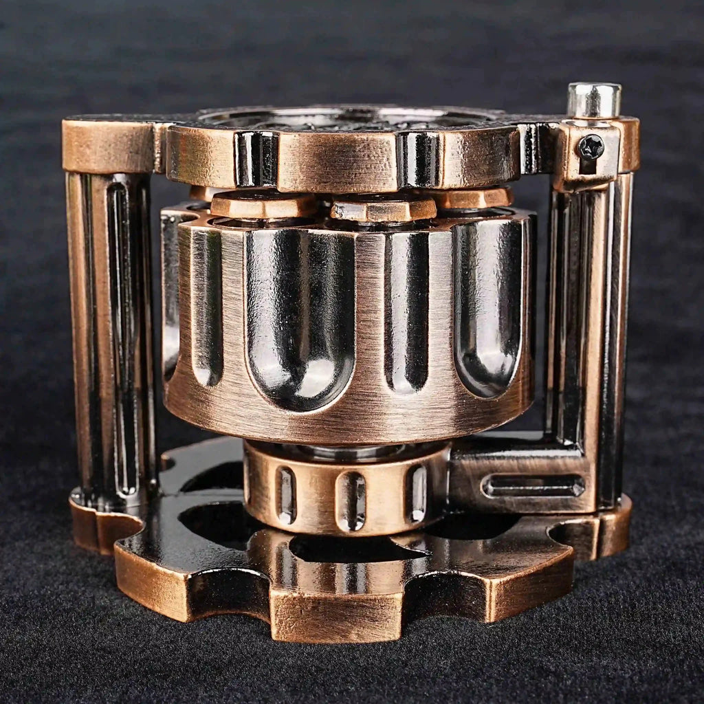 Revolver Bullet Dice Set – Unique dnd revolver dice set: 7 cool metal dnd bullet dice in the rotating revolver