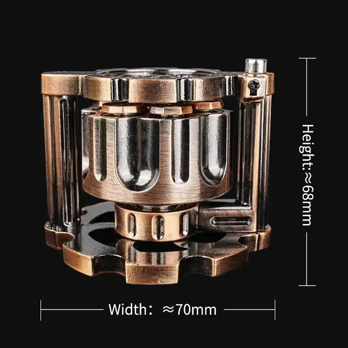 Revolver Metal Bullet Dice Set – Spinner – Dimensions of the Antique Copper Revolver Dice Rotating Magazine: The